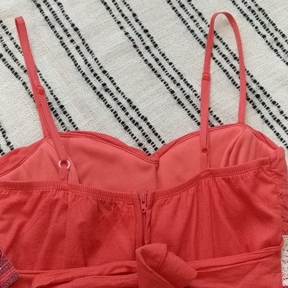 Coral Embroidered Baby Doll Summer Dress - Picture 8 of 8